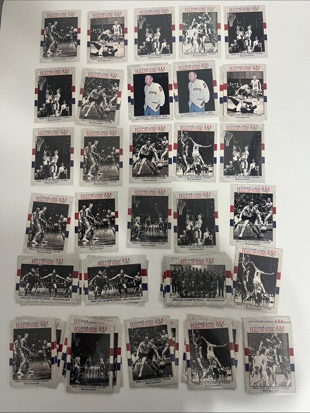 50+ Vintage US Olympics Basketball Hall of Fame Trading Cards